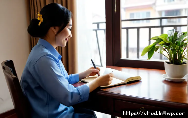 Home 17 긍정심리학의 원리를 통한 개인 성장 - Photorealistic uplifting scene of a Vietnamese young professional practicing positive psychology, si...